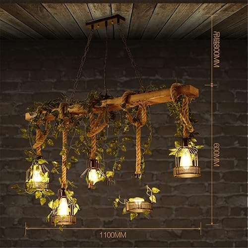 Miniatura 6 de ZHYH Creative Personality Flower Shop - Lámpara de araña de planta verde americana retro industrial con cordel de viento