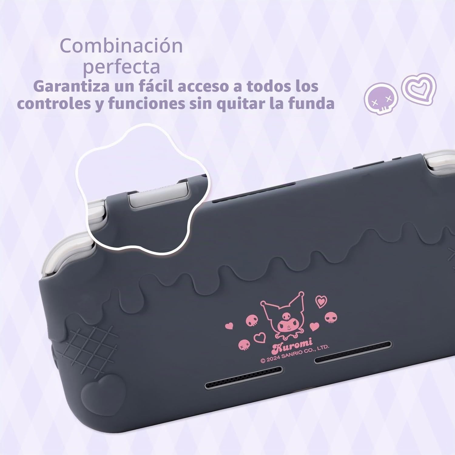 Kuitmor Estuche Protector para Switch Lite, Funda Protectora Antirrayaduras de Silicona Suave para Switch Lite 2019 con 2 Tapas de Agarre