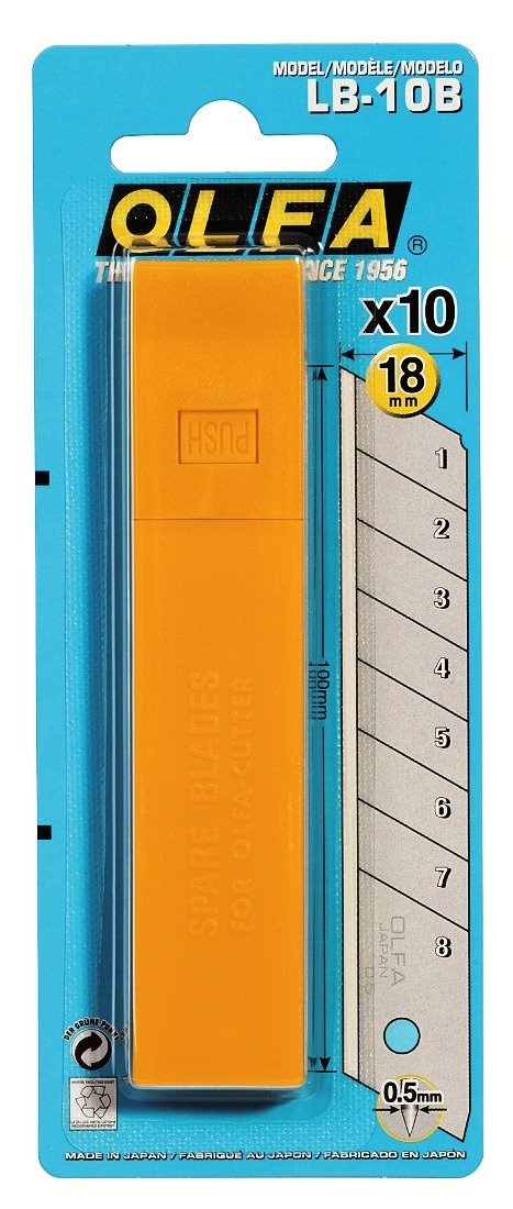 Funda de 10 cuchillas de cutter lb10b – Olfa – 18 mm – gris acero