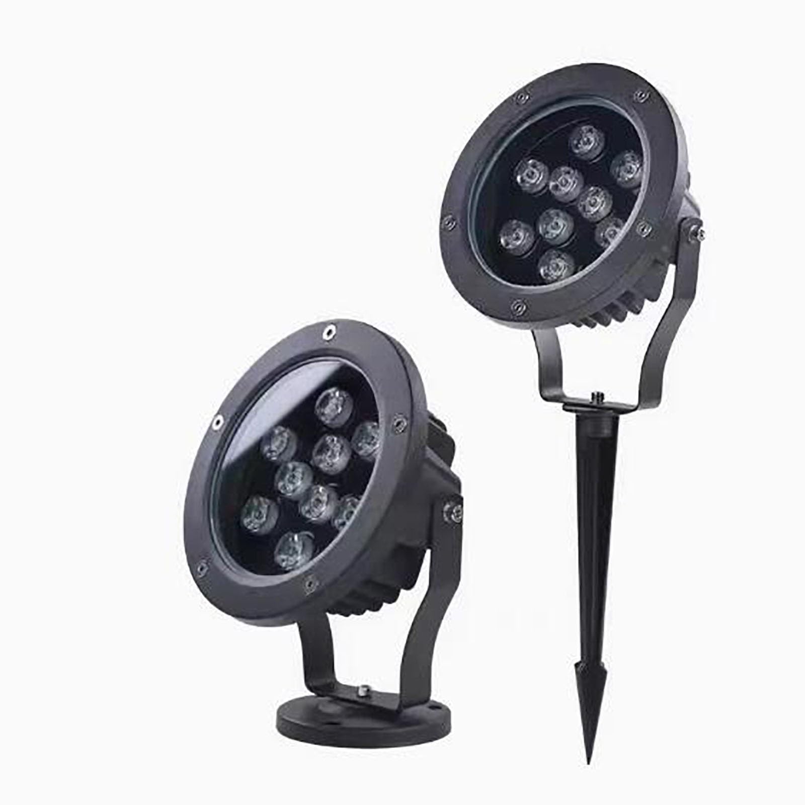Luces De Paisaje - Foco LED for Exteriores, Foco LED Redondo De 220V CA, Lámpara De Árbol Triple Enchufable Resistente Al Agua IP65, for Jardín, Patio, Césped, Proyección De Paisaje(Green,A-24W)