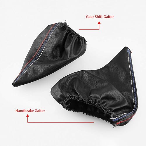 Miniatura 3 de Pursuestar 2 unidsset manual de la palanca de cambios del coche collar cuero freno de mano funda para BMW Serie 3 1999-2005 E46 1991-1998 E36 M3