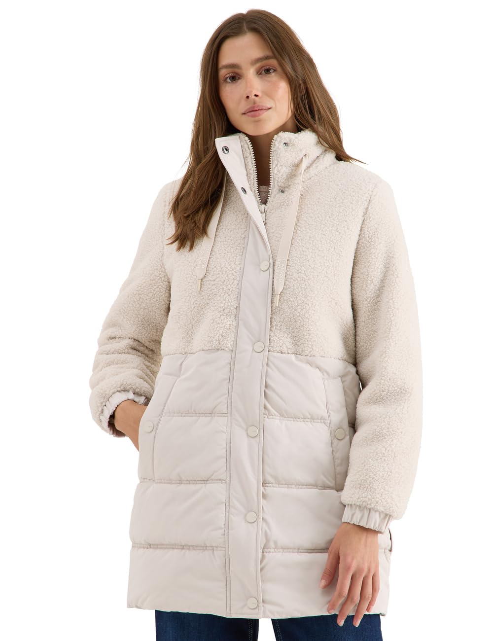 Cecil Damen Teddy Mantel mit Strukturmix