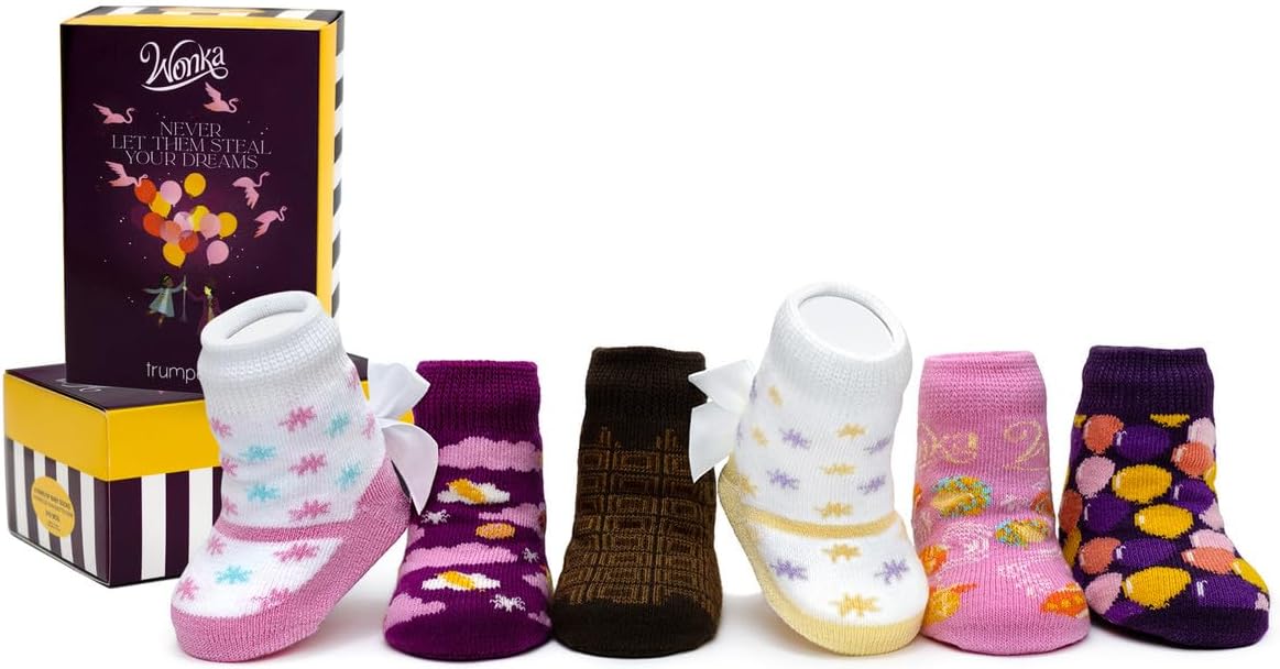 Trumpette Wonka Dreams 6 Packs Infant Socks, 0-12M