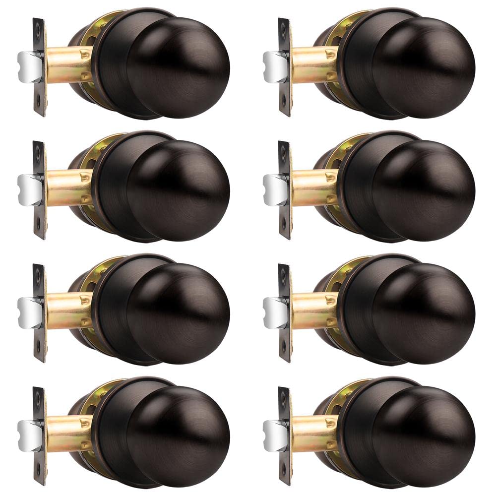 Brushed Nickel Door Knobs - Keyless Passage Locks -27