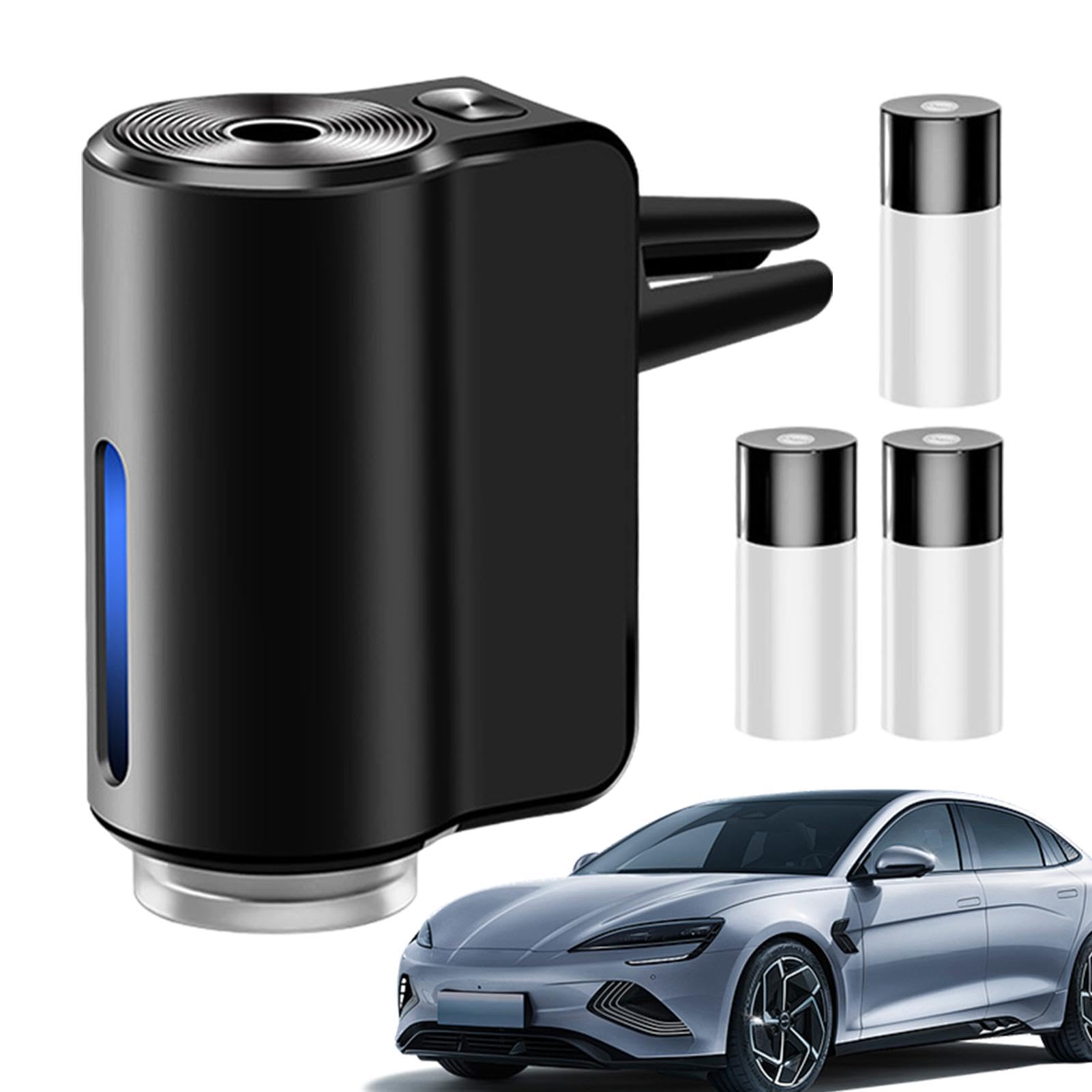 Difusor de fragancia inteligente para coche,Ambientador inteligente para coche - Ambientador para coche | Difusor de para coche ajustable de 3 modos, difusor de terapia para coche con 3 botellas de ac