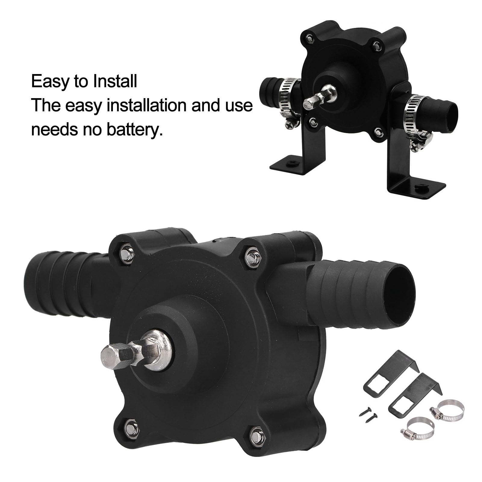 Hand Electric Drill Pump, for Spring Water Sea Water Oil, Easy to Install, Drain Pump for Electric Drill