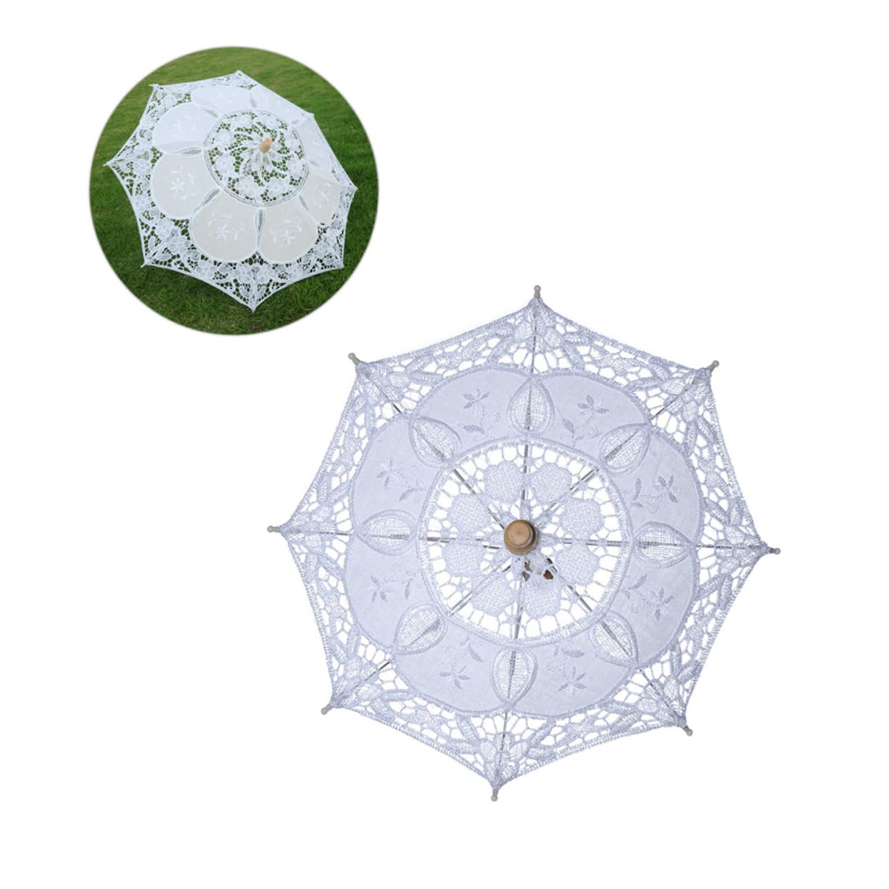 GALPADA 3pezzi Ombrello Decorativo Pizzo Bianco Per Matrimonio Ombrello Da Sposa Elegante Per Fotografie e Eventi Speciali s