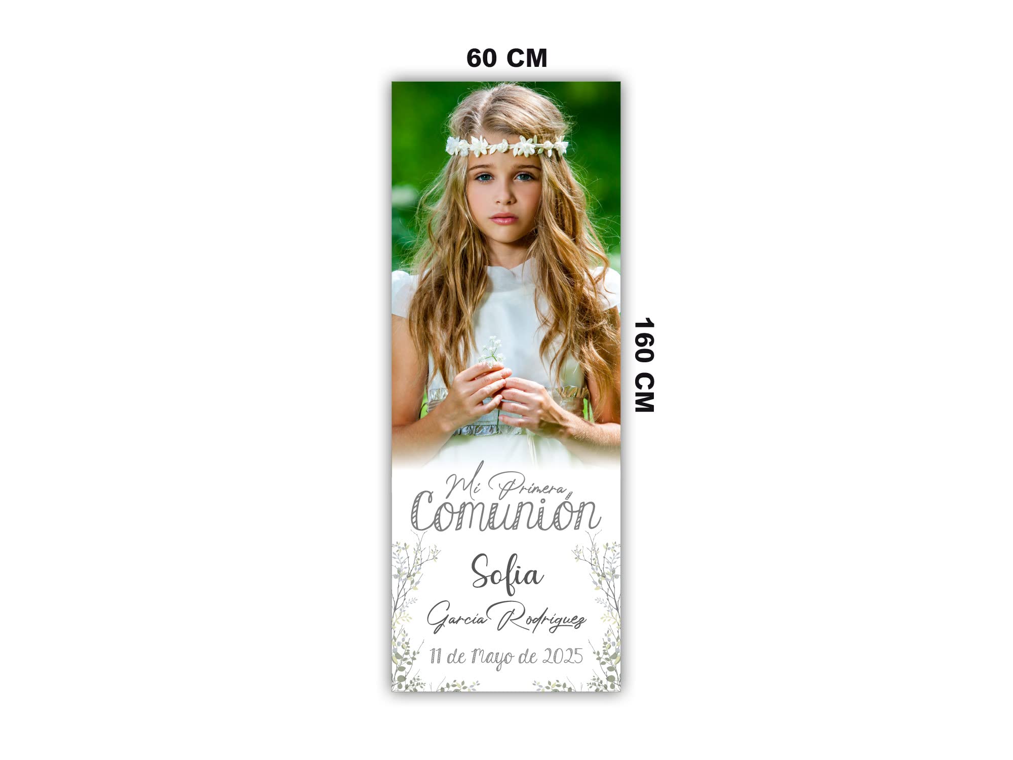 Oedim Photocall Personalizado para Comuniones, Fabricado en Lona con Soporte X Banner, Expositor Publicitario Desmontable