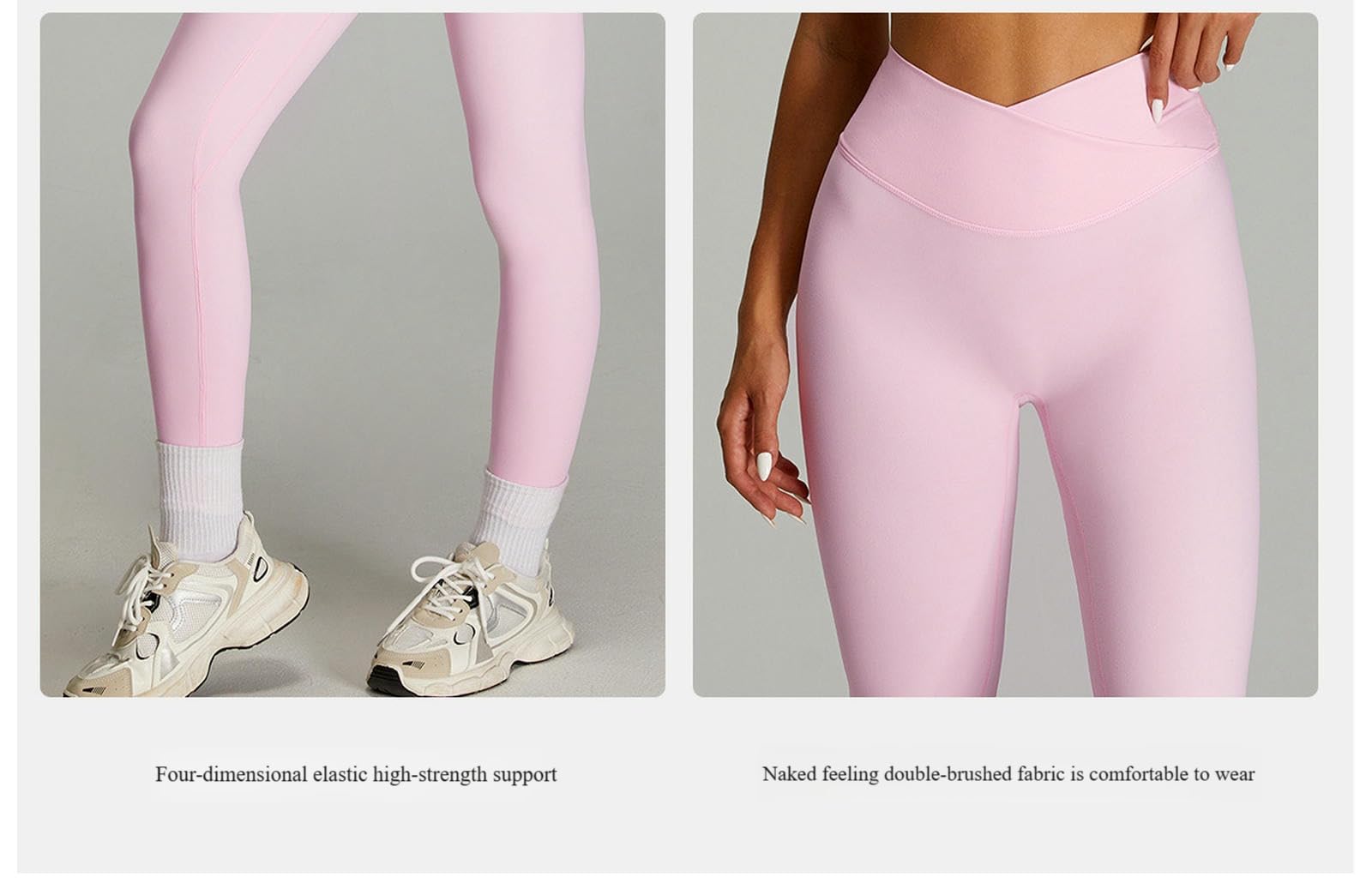 Damskie spodnie do jogi zestaw fitness damskie legginsy High-Rise z paskiem Crossover w talii i podniesieniem pośladków