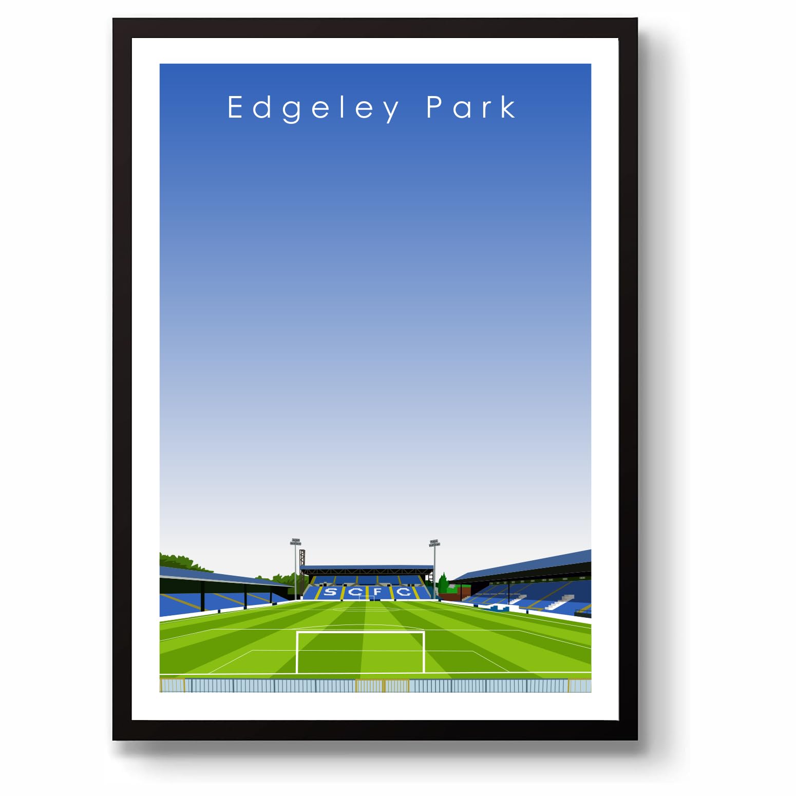 GroundDesigns STOCKPORT COUNTY FC Football Gift EDGELEY PARK Stadium Art Unframed A3 Print