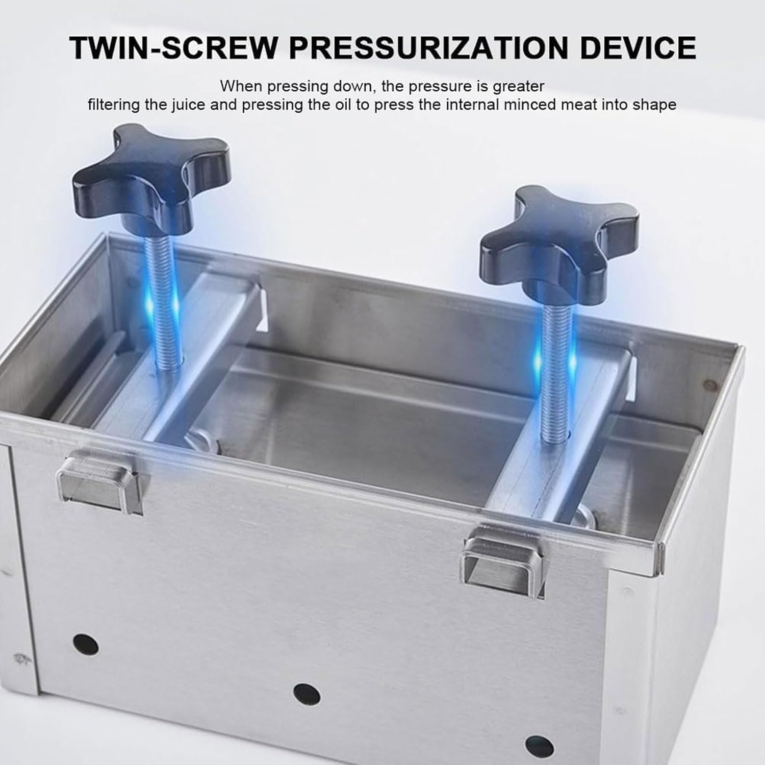 Fleischpresse, Edelstahl-Schinkenpresse, Form mit Doppelschrauben-Press-Design, rechteckig, für Mittagessen, Fleischmaschine, Formwerkzeug für Zuhause, Küche