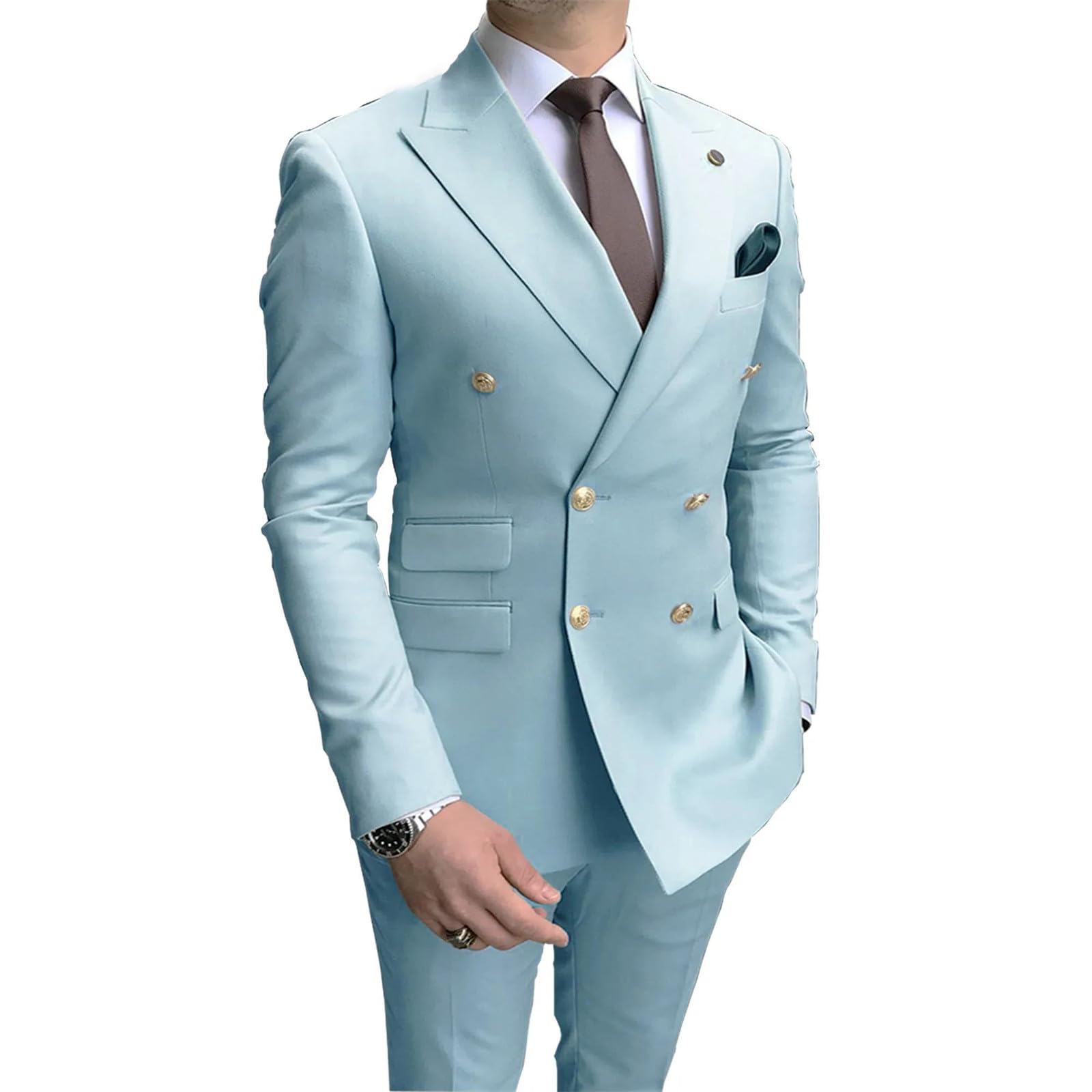 Costume Décontracté pour Hommes - Ensemble De Marié À Boutons Croisés, Ensemble De Smoking De Mariage pour Fête