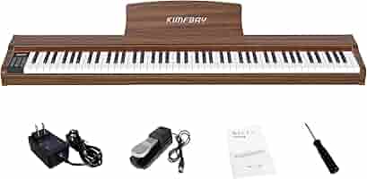 Amazon | KIMFBAY 電子ピアノ 88鍵盤 卓上 木製 電子 ピアノ 88