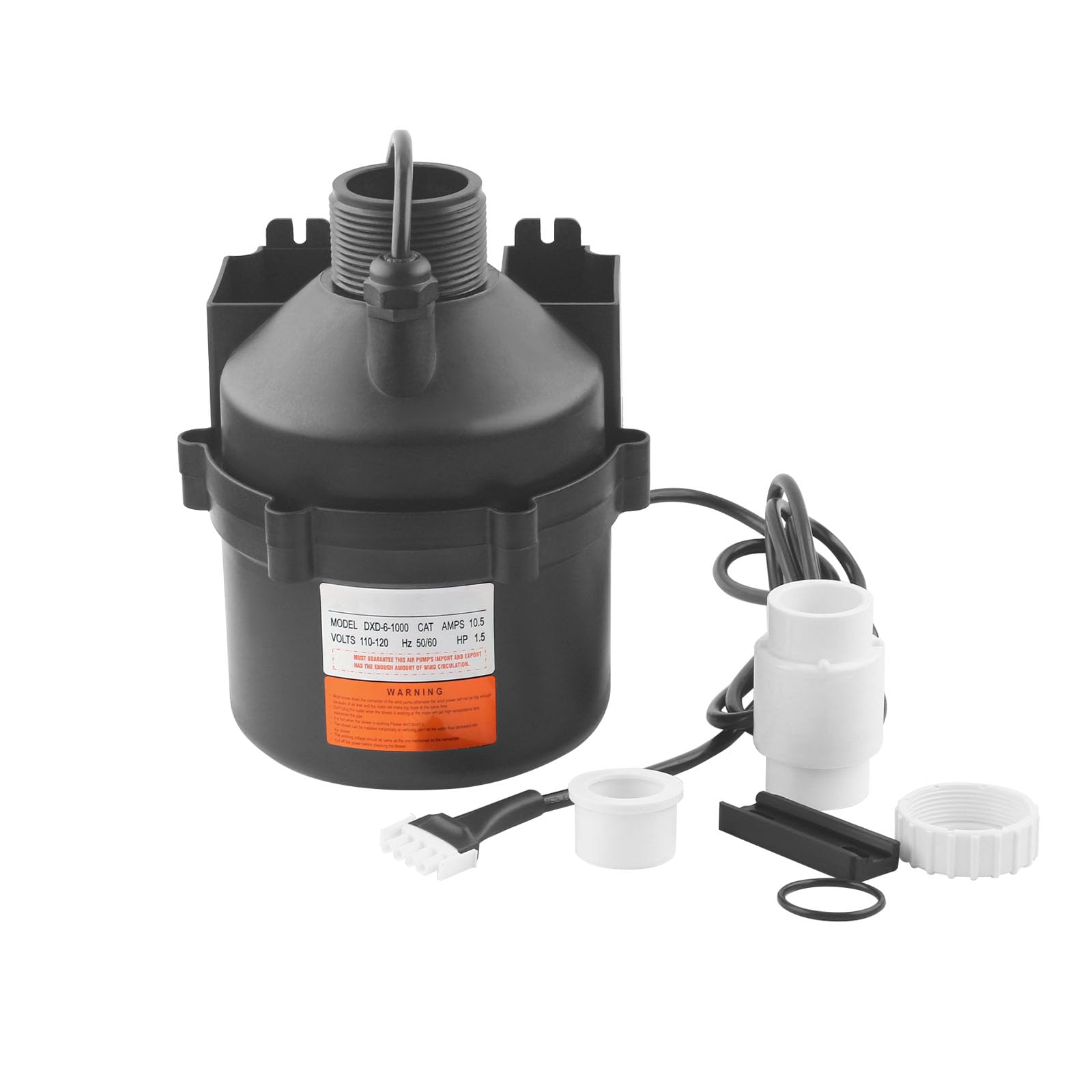 Spa Blower 1.5 HP 120 Volt Replacement for Air Supply, for use with 2 inch Plumbing, 85KM/H Steady Airflow to rev up Jets, Silent and Easy Installation (120Volt 1.5HP)