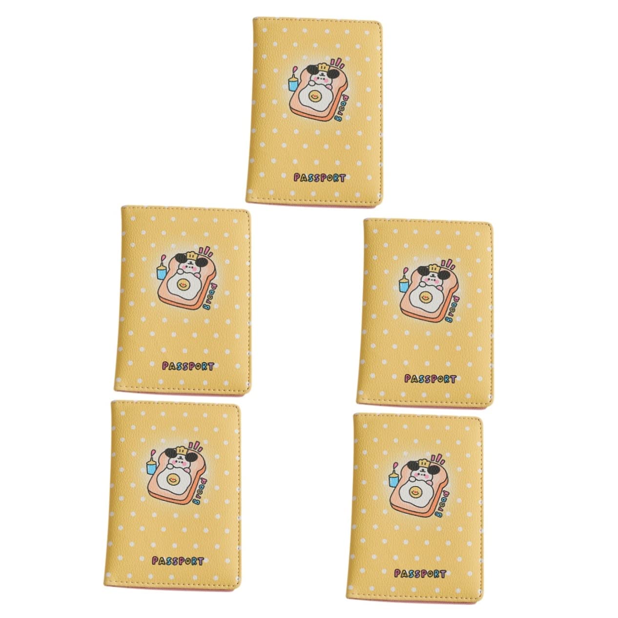 GALPADA 5piezas Funda De Pasaporte Amarilla Múltiples Compartimentos Organizador De Documentos para Viaje para Estudiantes y Uso Diario Compatible ID y Tarjetas De Crédito