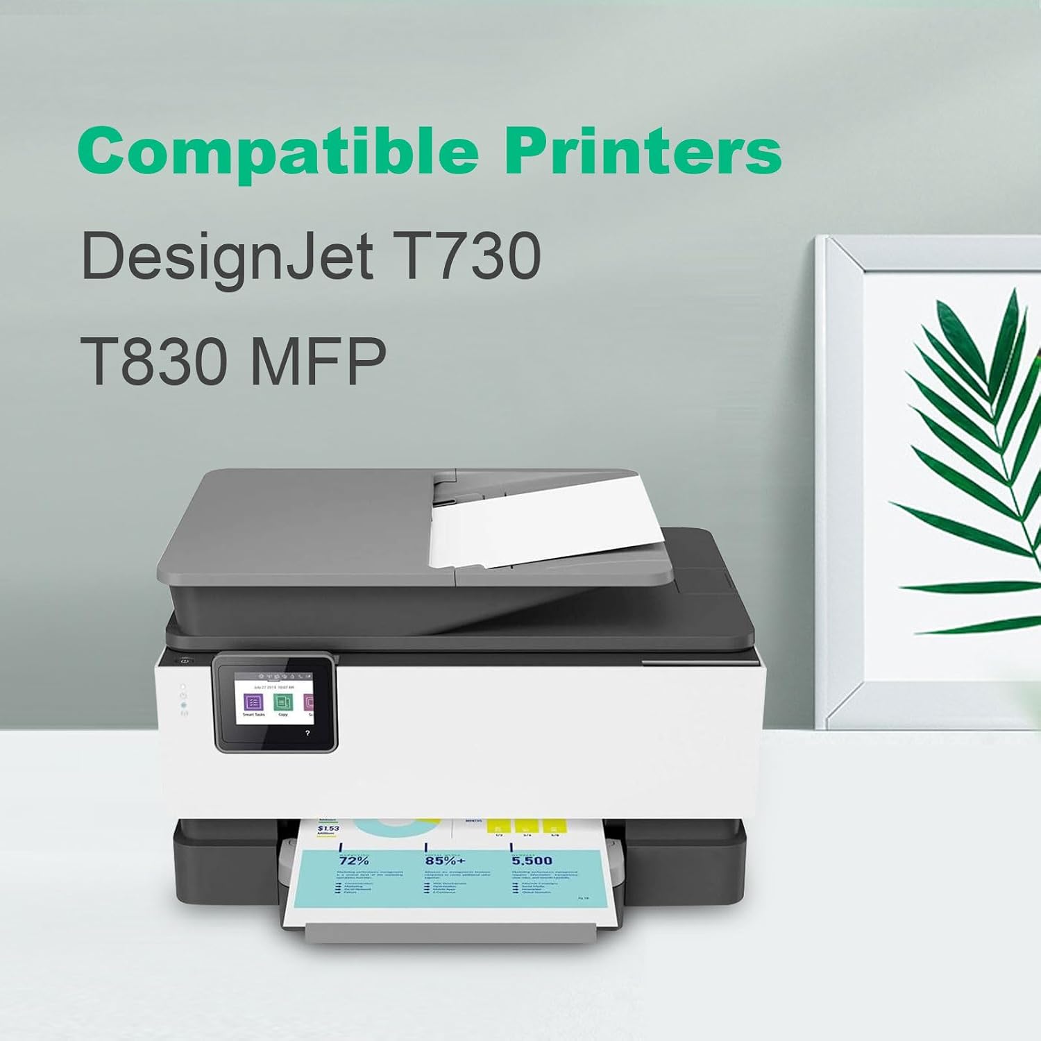 728XL 300 ML Remanufactured Ink Cartridges Combo Pack Replacement for HP 728 XL for DesignJet T730 T830 MFP Printer (8 Pack)
