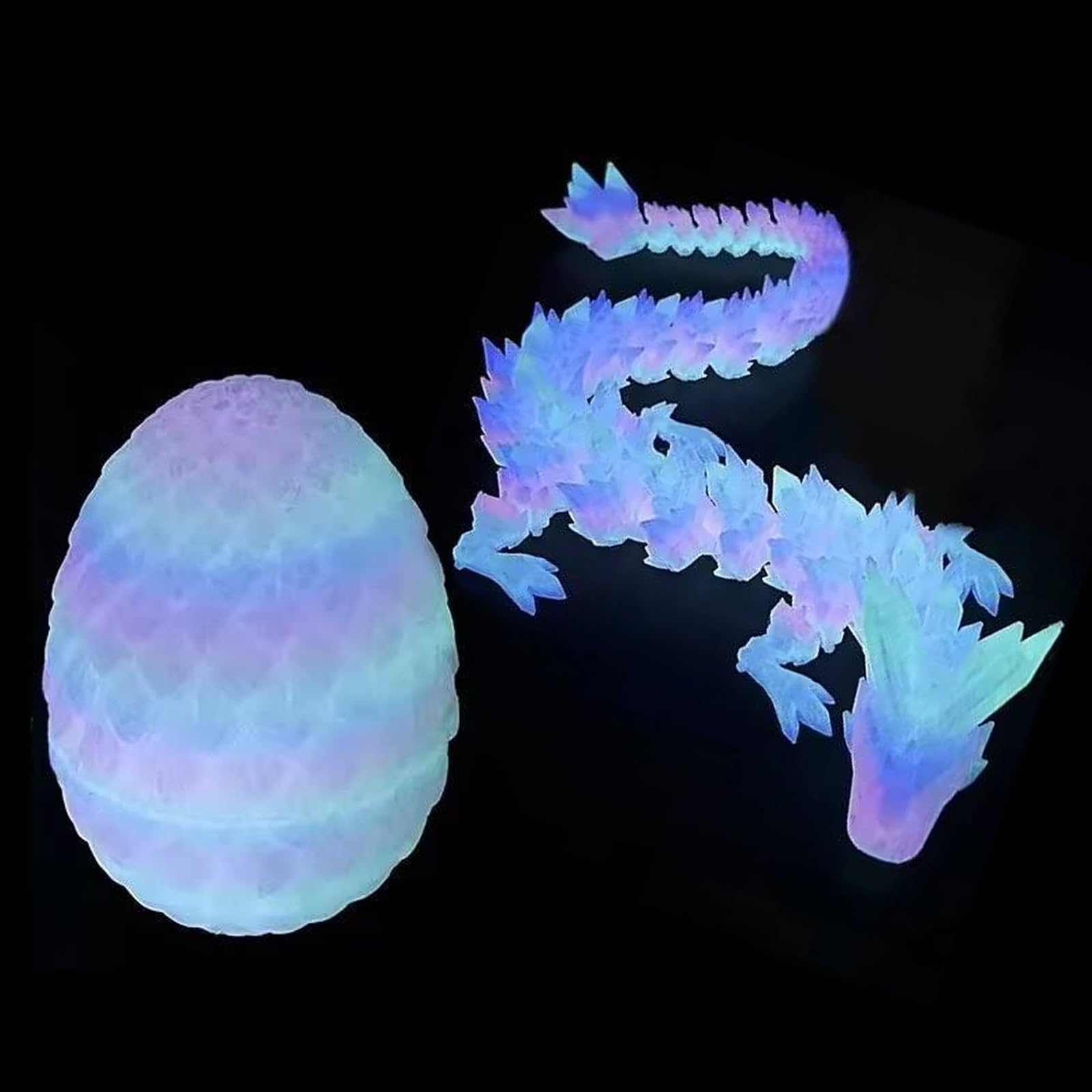 3d Printed Dragon, Dragons Eggs With Dragons Inside, Glow In The Dark Easter Egges