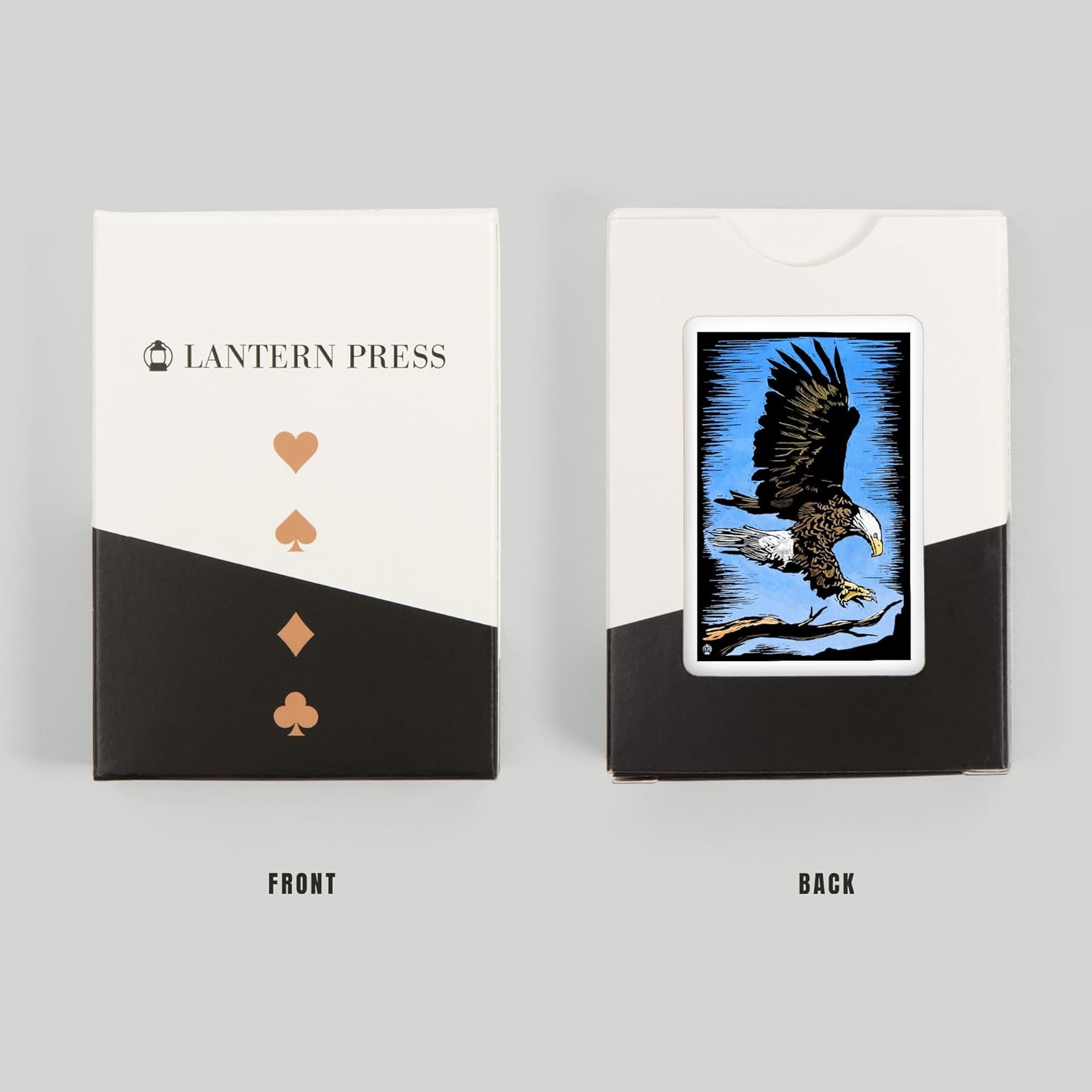Lantern Press Bald Eagle, Scratchboard, 52 Playing Cards for Adults, Poker Size Card Deck