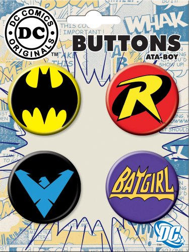 ATA-BOY Batman Logos Button-Pin (4-Pack)