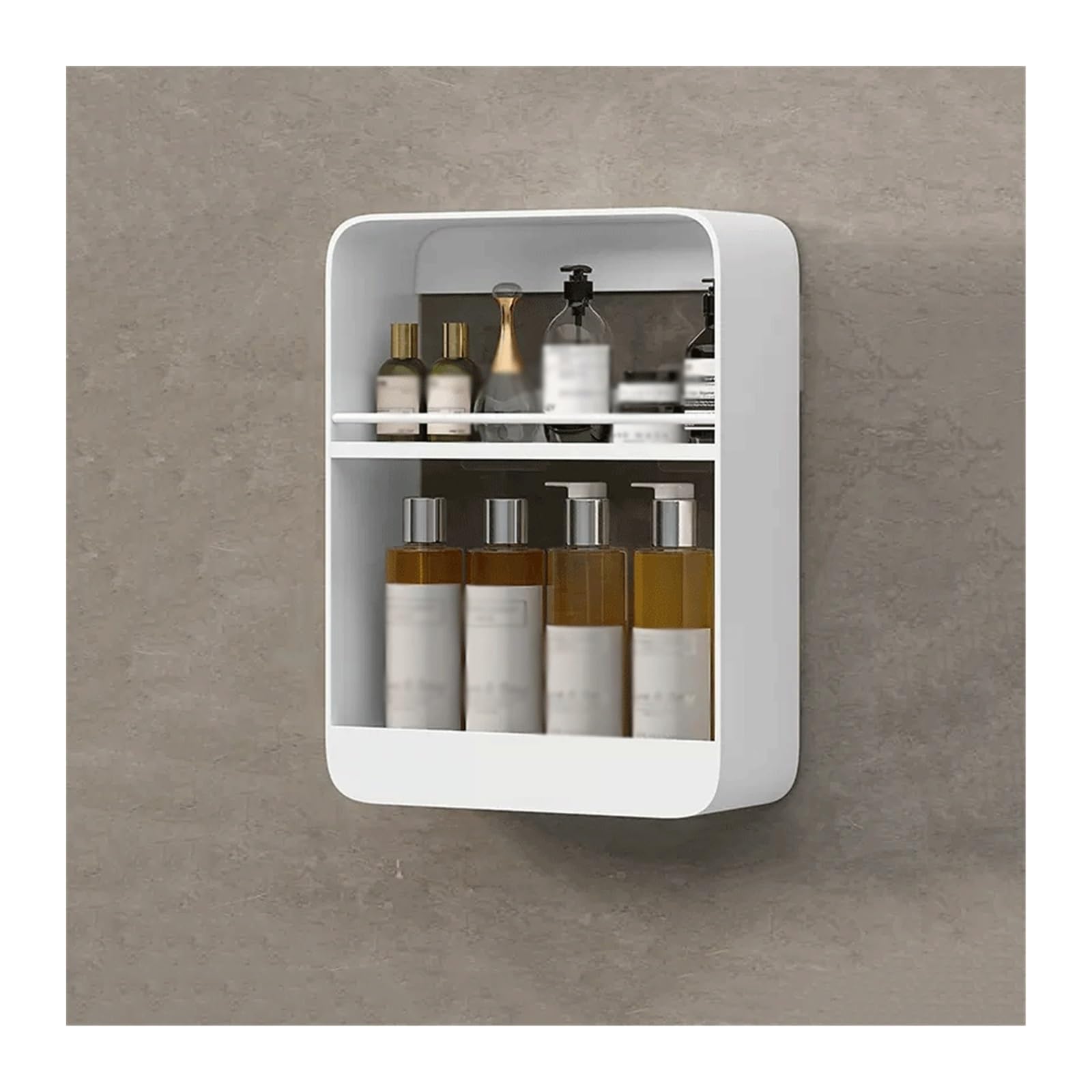 Mensola Doccia Scaffale da Parete for WC Scaffale for lavabo Scaffale for Cosmetici Scaffale da Parete in Metallo Senza Foratura Mensole Bagno(Bianco)