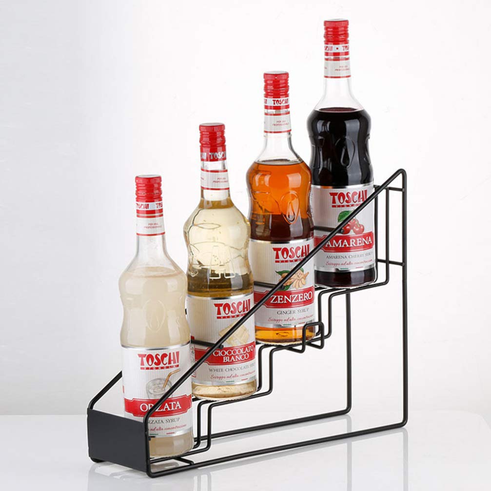 Siroopfles Houder Draad Spice Rack Organizer Rack Spice Cans Bottle Stand Houder Keuken Organizer Opslag Keuken Werkblad Planken voor Dressing Fles,Brown