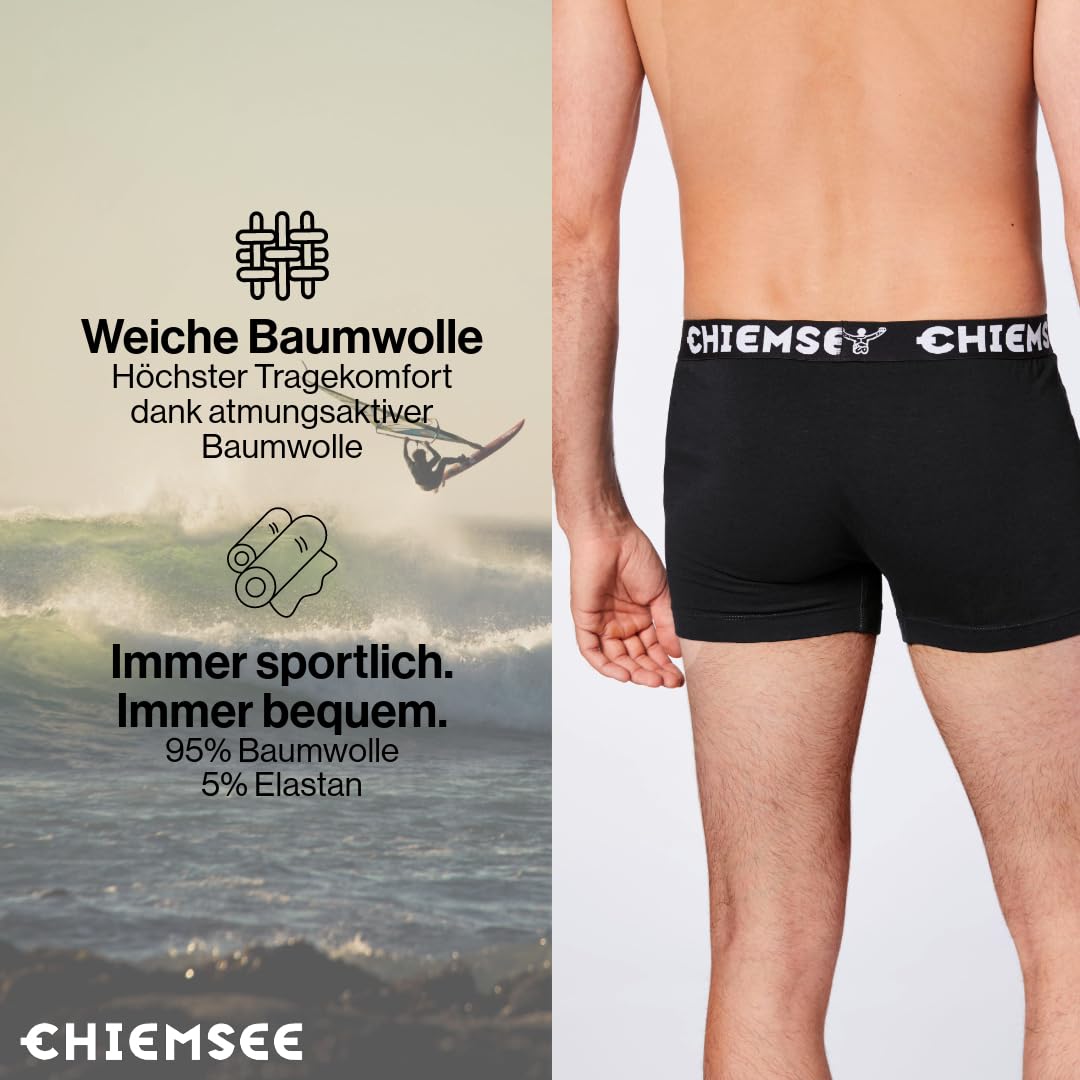 Chiemsee Boxershorts Herren I 10er Set Kurze Herren Unterhosen mit elastischem Waistband Style I Regular fit Boxershorts Men aus atmungsaktiver Baumwolle I 2 Farben, Größe S-4XL