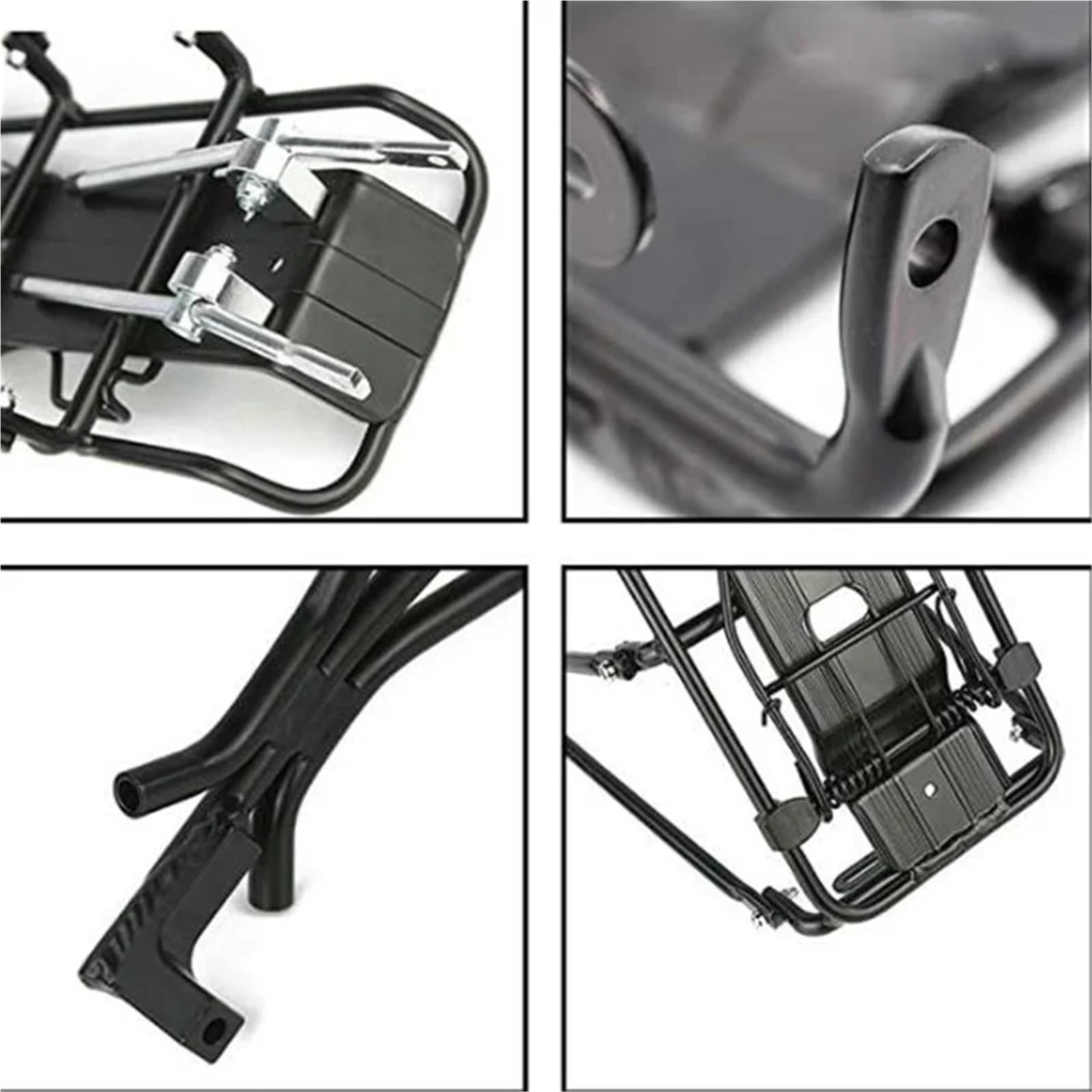 Portaequipajes Trasero para Bicicleta, Estante Trasero for Bicicleta MTB de aleación de Aluminio Negro 35x14cm 65kg for 24-28 Pulgadas