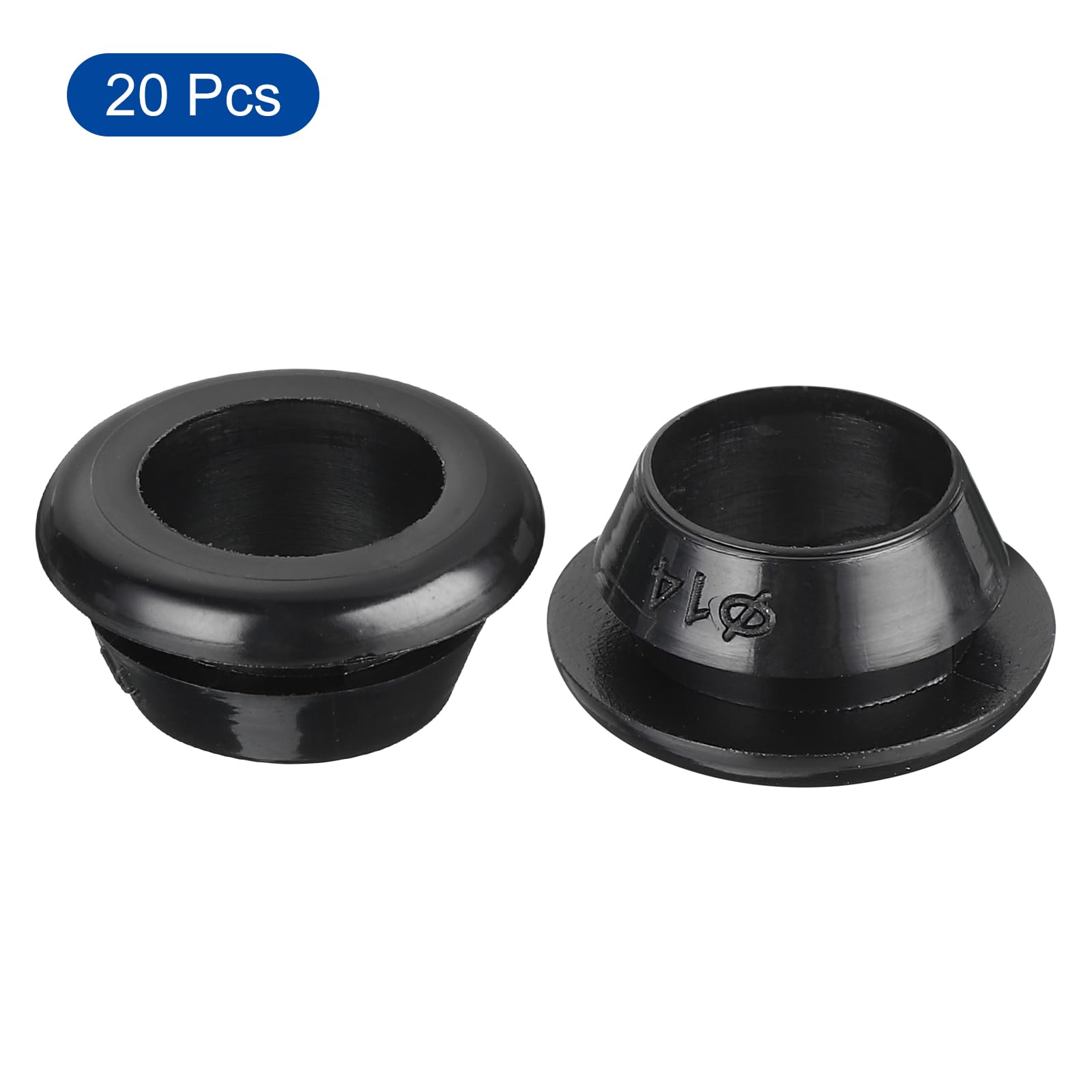 6Pcs T Shape Rubber Grommet Mount Dia 10mm ID 6mm H 11mm Seal Protection Hole Plugs Cable Pipe Black