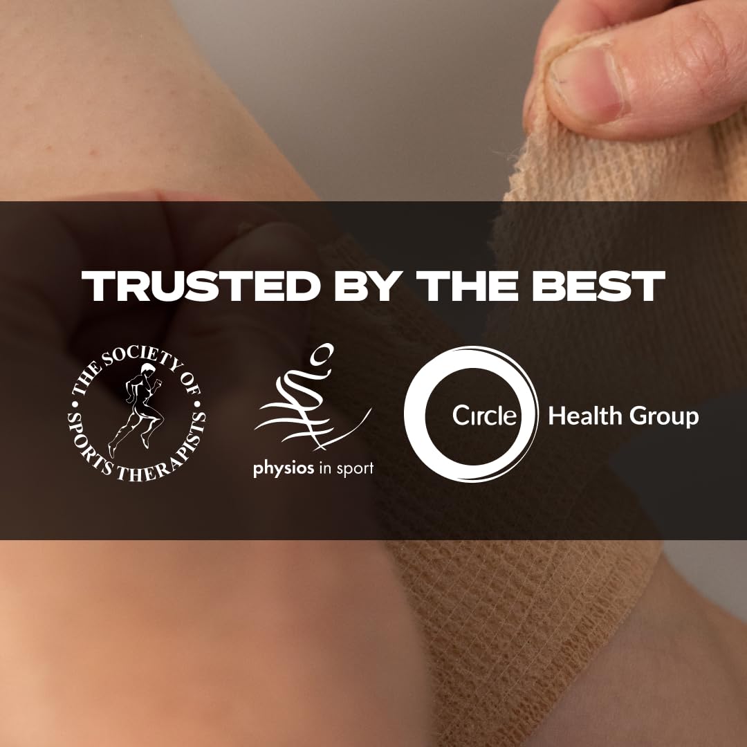 SPORTTAPE 6 Rolls Self-Adhesive Cohesive Bandage, 7.5cm x 4.5m, Beige - Compression & Vet Wrap for Dogs, Horses, Sports Stretch Tape for Football, Ankles, Joints, Fingers, Wrists & Sock Tape — view 8