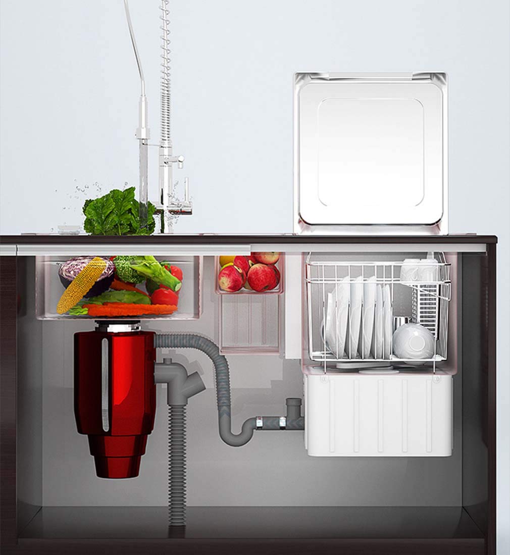 Duradero Trituradora de desperdicios de Alimentos duraderos Trituradora de Fregadero silencioso Sobrecargas y sobrecargas de Plantas Cocina, Red