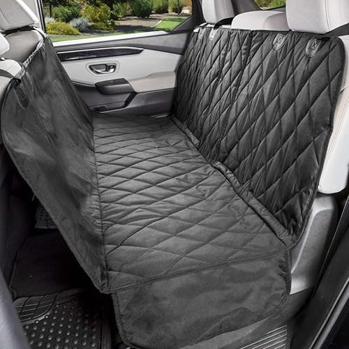 Funda para asiento trasero de automóvil con hamaca para perros. Viene con cortes para los cinturones de seguridad 6040, Extra grande, Negro