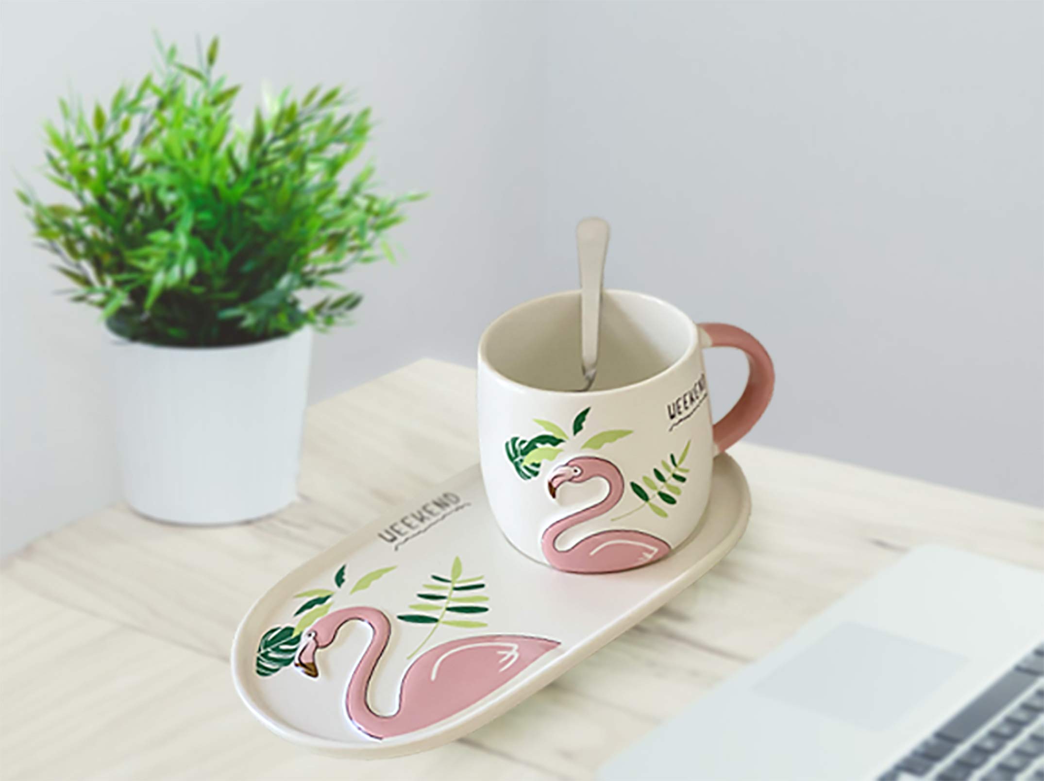 BOUTIQUE -Ceramic Cappuccino Cups with Saucer