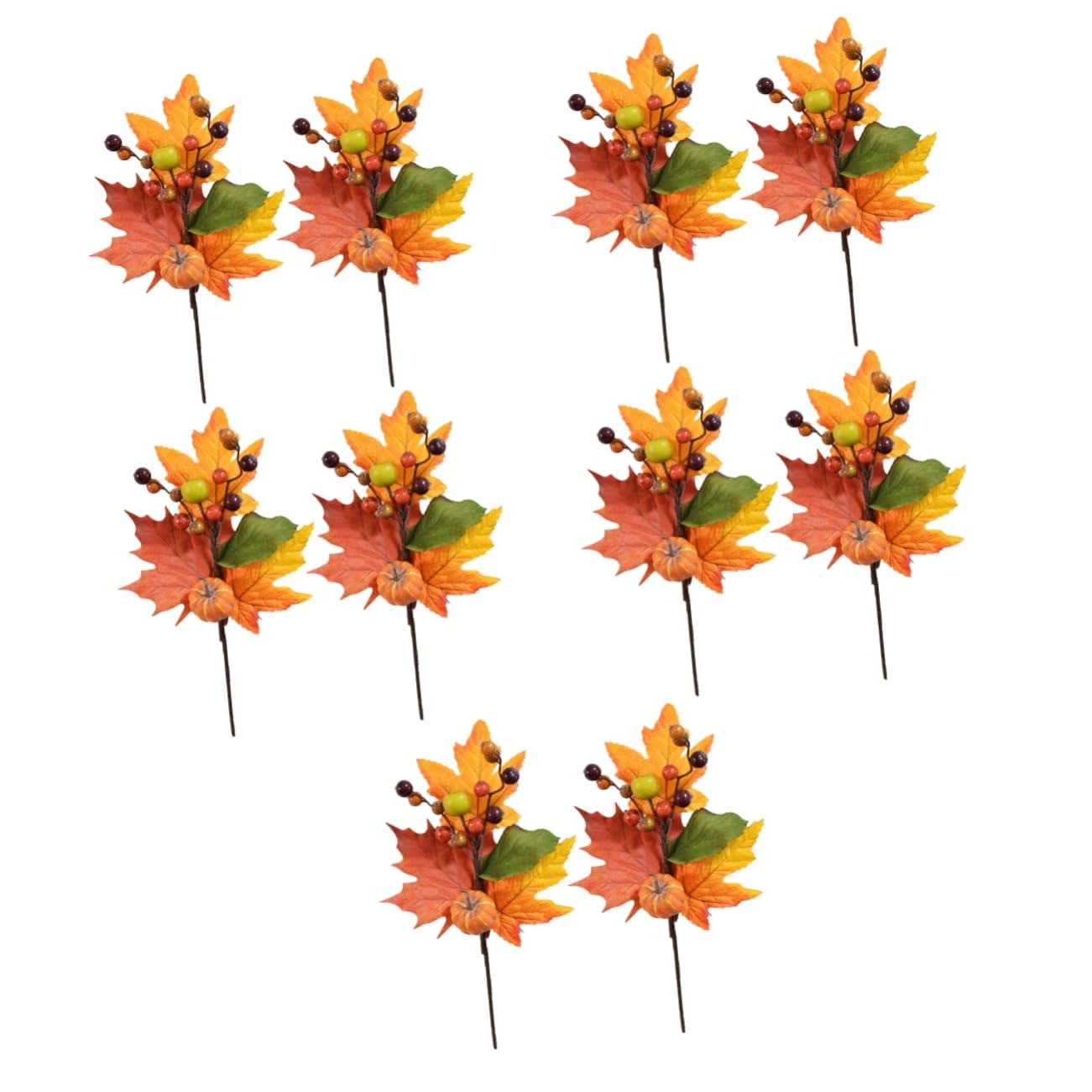 ABOOFAN 10stücke Künstliche Herbstblätter Mit Kürbis Und Beeren Dekoration Für Thanksgiving Für Heim Und Gartenarrangements Festliche Tisch Und Wandgestaltung