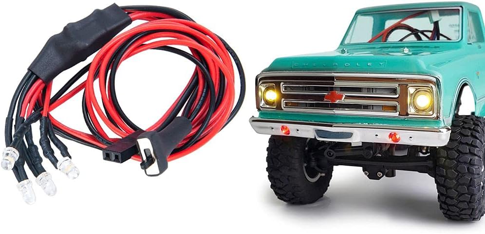 RC-Hub LED Front Light Headlights Bumper Light Set for 1/24 Axial SCX24 AXI00001 RC Crawler Car (Yellow+White)