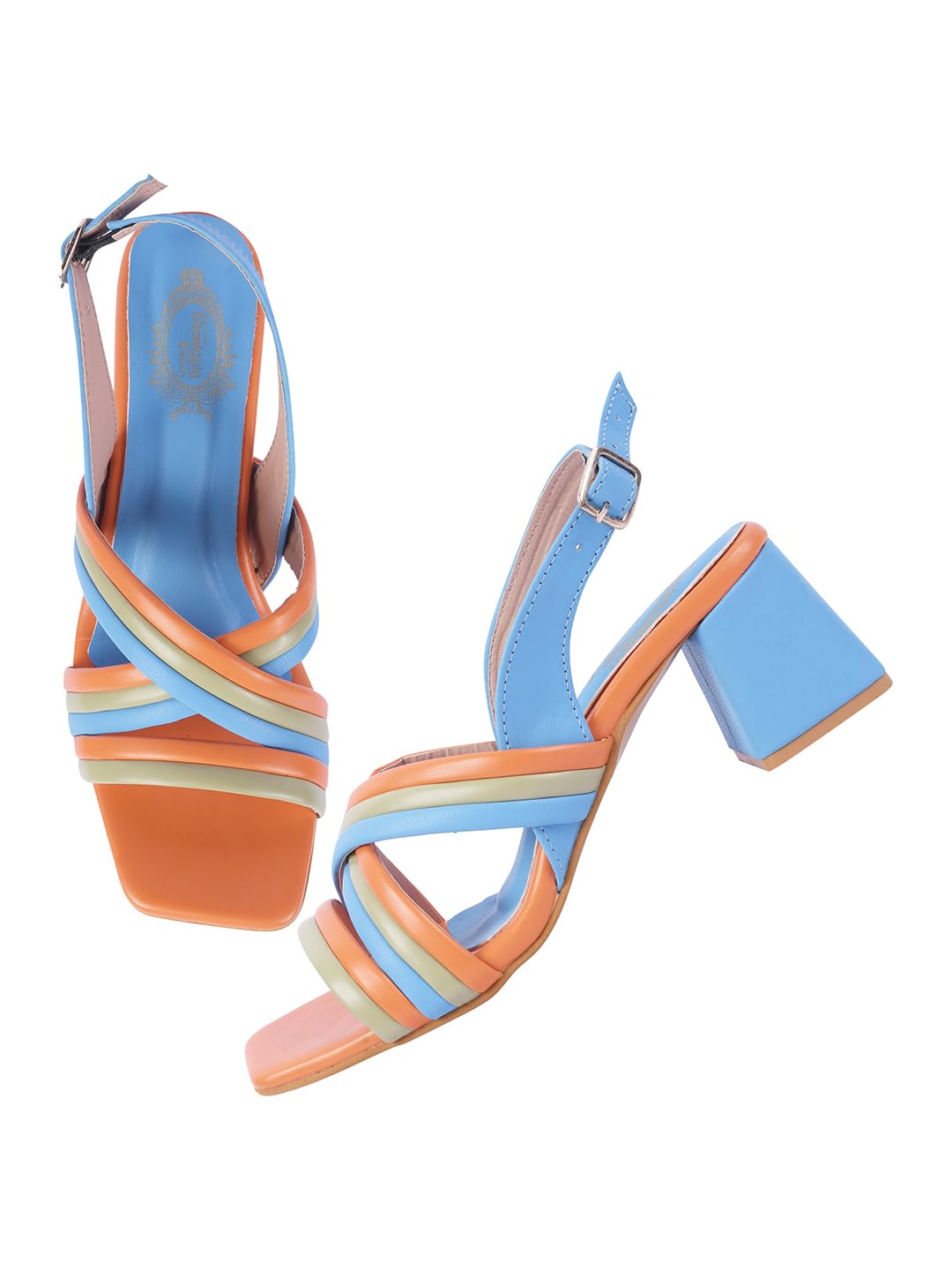 Shoetopia Multicolored Strappy Blue Block Heels for Women & Girls-EU36 (B0D14BMD6Q) Amazon Price History, Amazon Price Tracker