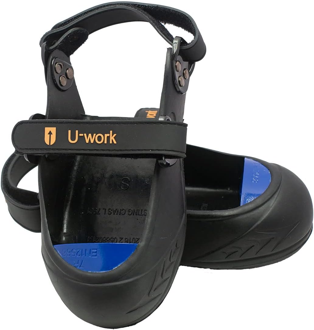 VIDAYA Safety Overshoes Steel Toe Caps, Titanium Aluminum Alloy Toe Shoe Covers, Steel Toe Covers, Double Straps Slip Resistant Alloy Toe Overshoe, Visitor Safety Overshoe, S, Blue