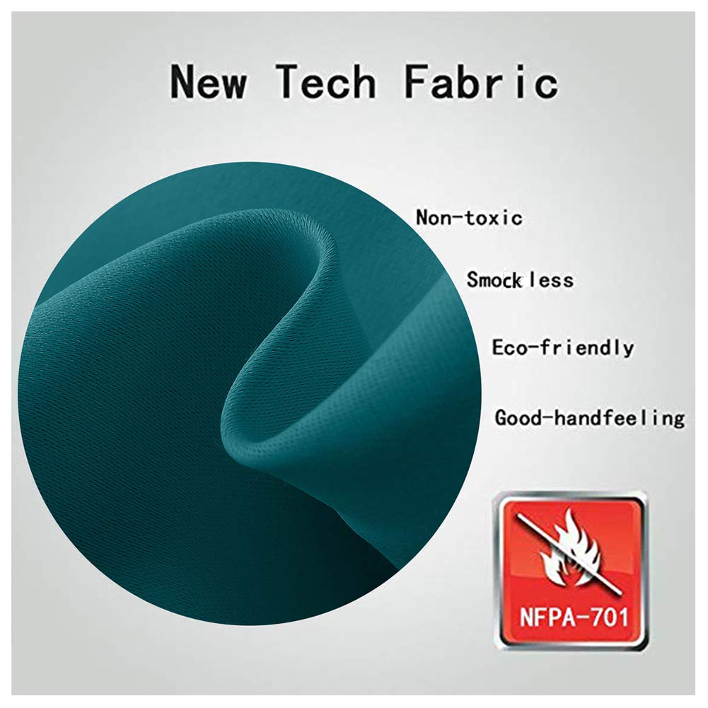 Tende oscuranti isolanti termiche blu Saxony, resistenti al fuoco e ignifughe, 213,4 x 259 cm (larghezza x lunghezza), ideali per casa, ufficio, hotel e cinema, con occhielli in bronzo (1 pannello)