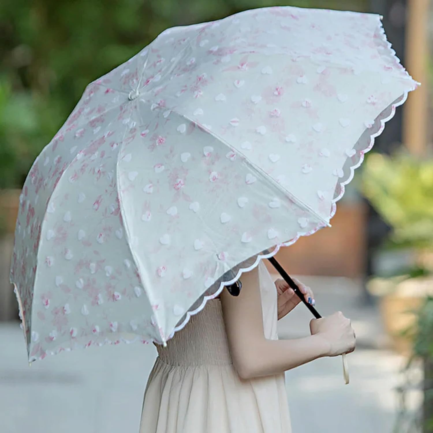 Paraguas plegable de tres pliegues para lluvia y sol, paraguas compacto pequeño con protección UV a prueba de viento, paraguas de viaje portátil de doble capa