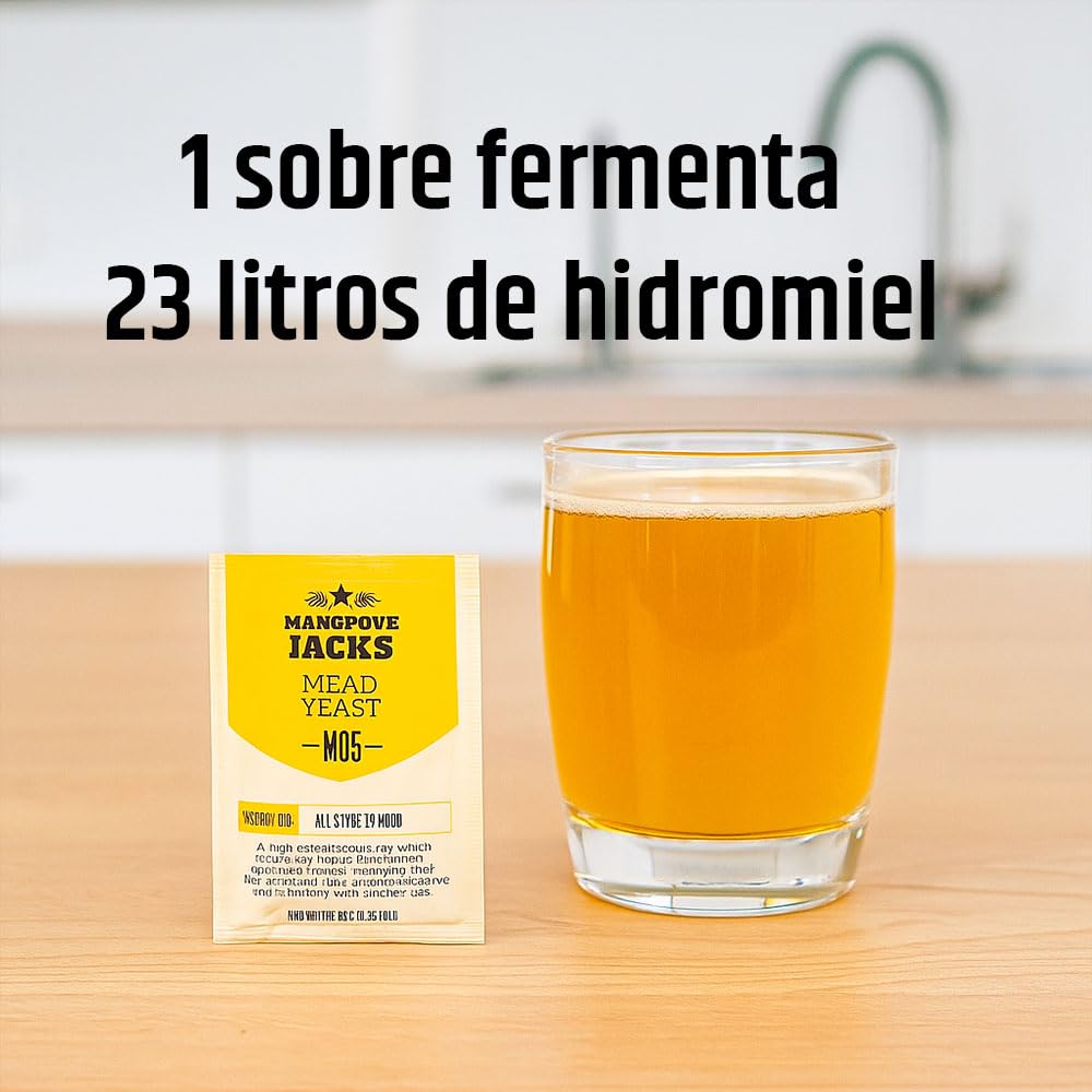 Levadura para Hidromiel M05 10 g Pack 3 Sobres para Fermentar Miel en Casa Aromas Florales Alta Atenuación hasta 23 L