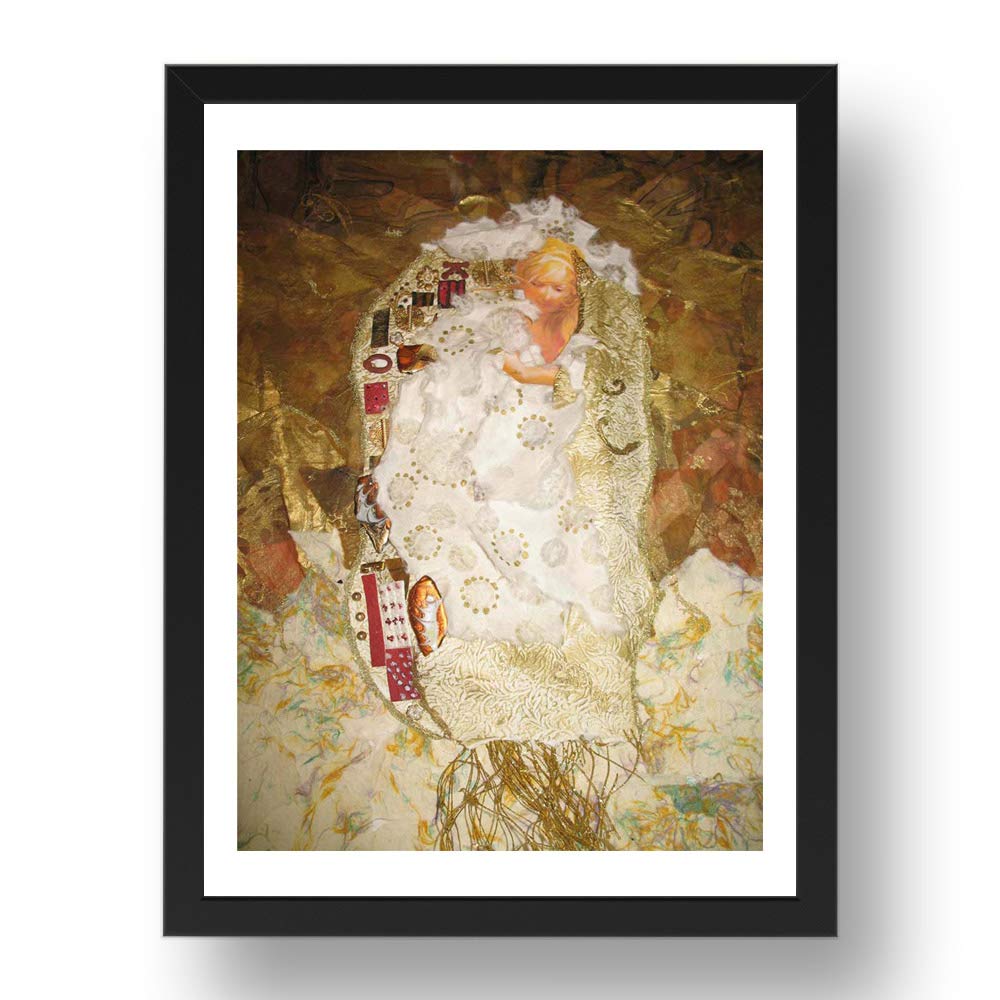 Ode To Klimt Fecha desconocida por Gustav Klimt, arte vintage, Póster de reproducción A3 enmarcado en marco de 43 x 33 cm