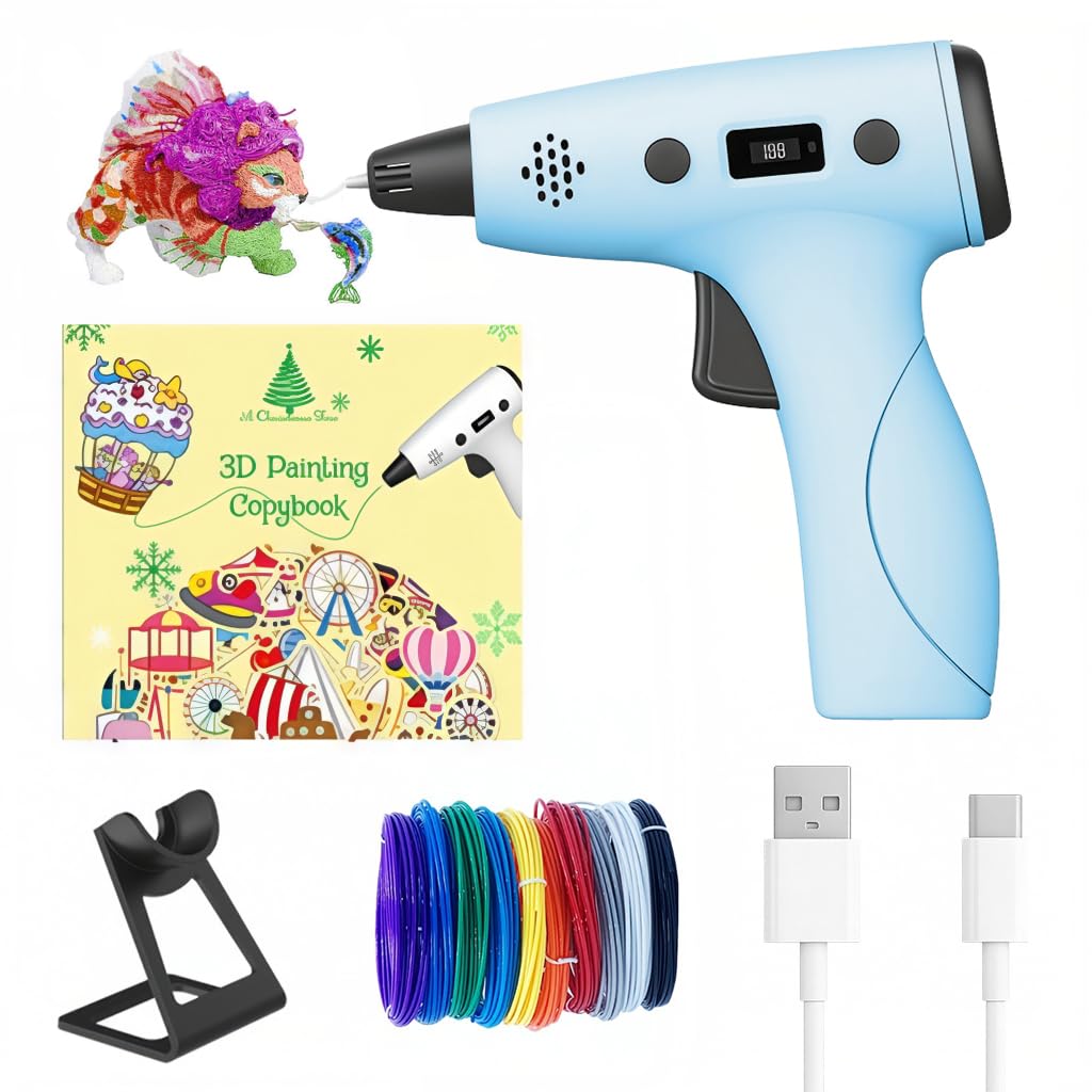 Serplex® 3D Printing Pen Kit with LCD Display Stepless Speed Control Ceramic Nozzle USB Powered for Creative Art and DIY Projects-picture-47