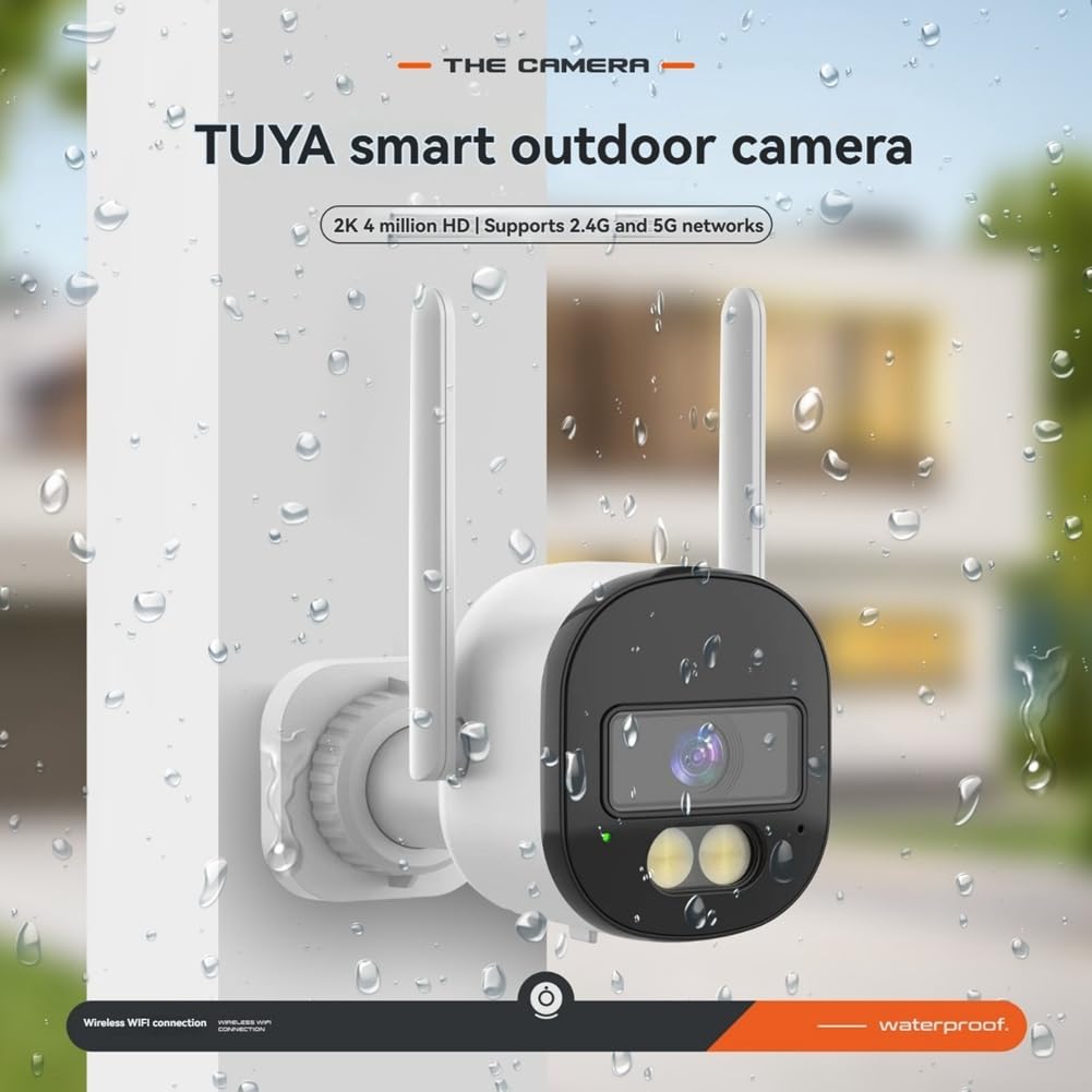4MP WiFi Kamera Wireless CCTV System 2.4G&5G Dual Band IP Kameras -Wege-Audioüberwachung Outdoor Regenfeste Kamera EU-Stecker