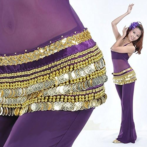 MUNAFIE Belly Dance Hip Scarf Belly Dancing Multi-Row Coin Noisy Belt Skirt - Image 2
