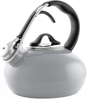 Chantal Classic Loop Enamel on Steel Whistling Tea Kettle, 1.8 quart (Fog Grey)
