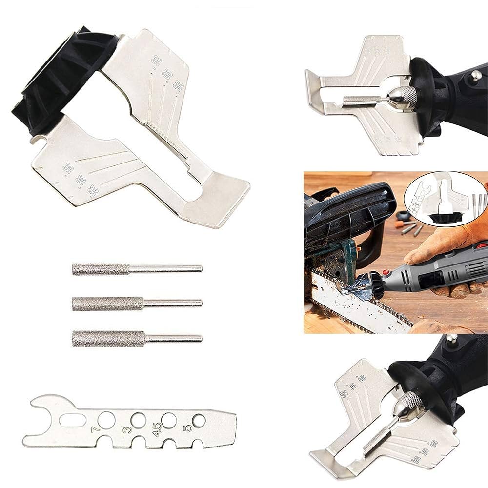 Kit D'affûtage Vogueing Pour Tronçonneuse - 6 Pierres à Aiguiser Pour Perceuse, Facile à Utiliser