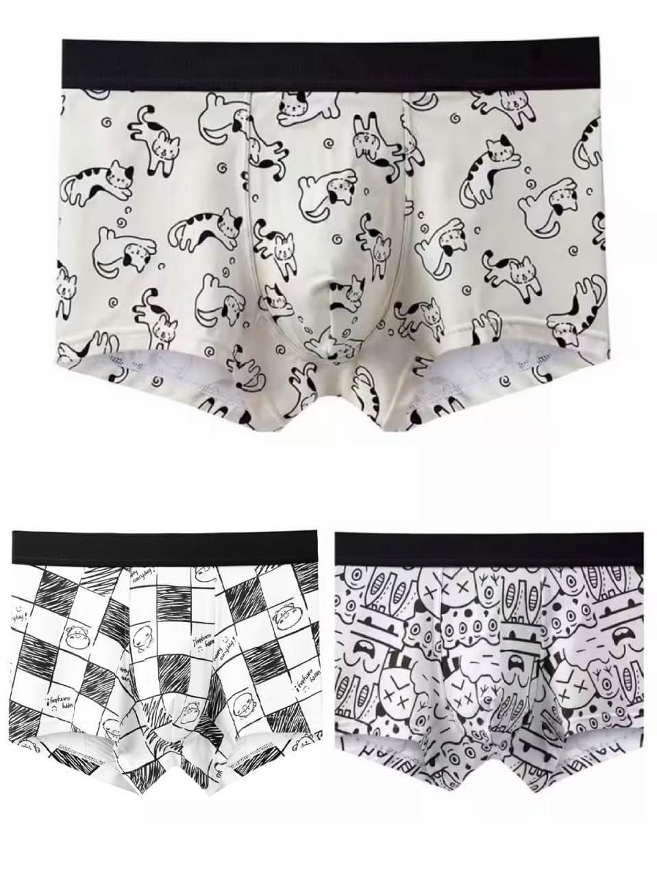 - Men's Micro Silk Underwear Briefs & Trunks; Super Thin Elastic, Soft Comfortable Snake Print, 3 Combo Trunk