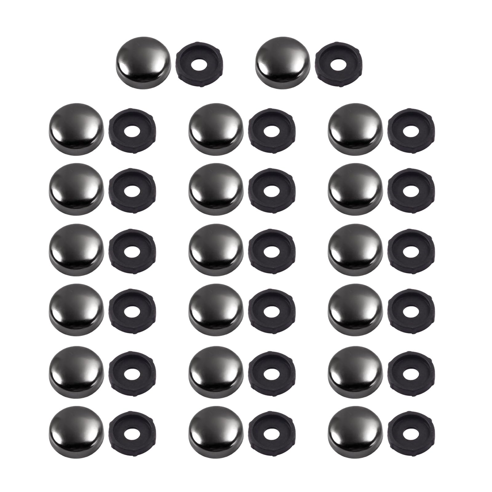 Tsophreniq Black 20Pcs Decorative Screw With Caps 16Mm Glass Screws Caps Decorative Nails Glass Fixing Screws Washers Enduring Screw With