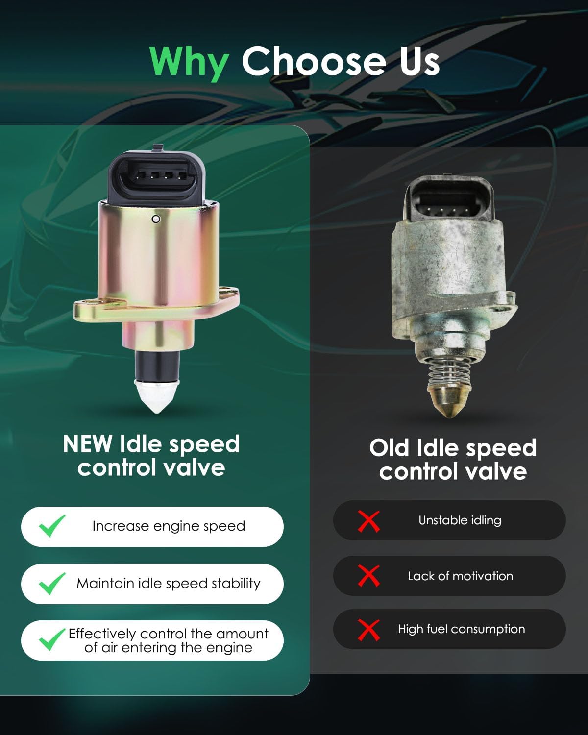 SCITOO Idle Air Control Valve compatible for Diamante 3.5l 1997-2004, for Montero 3.0l 3.5l 1994-2001, for Montero Sport 3.0l 1997-2003 2H1196