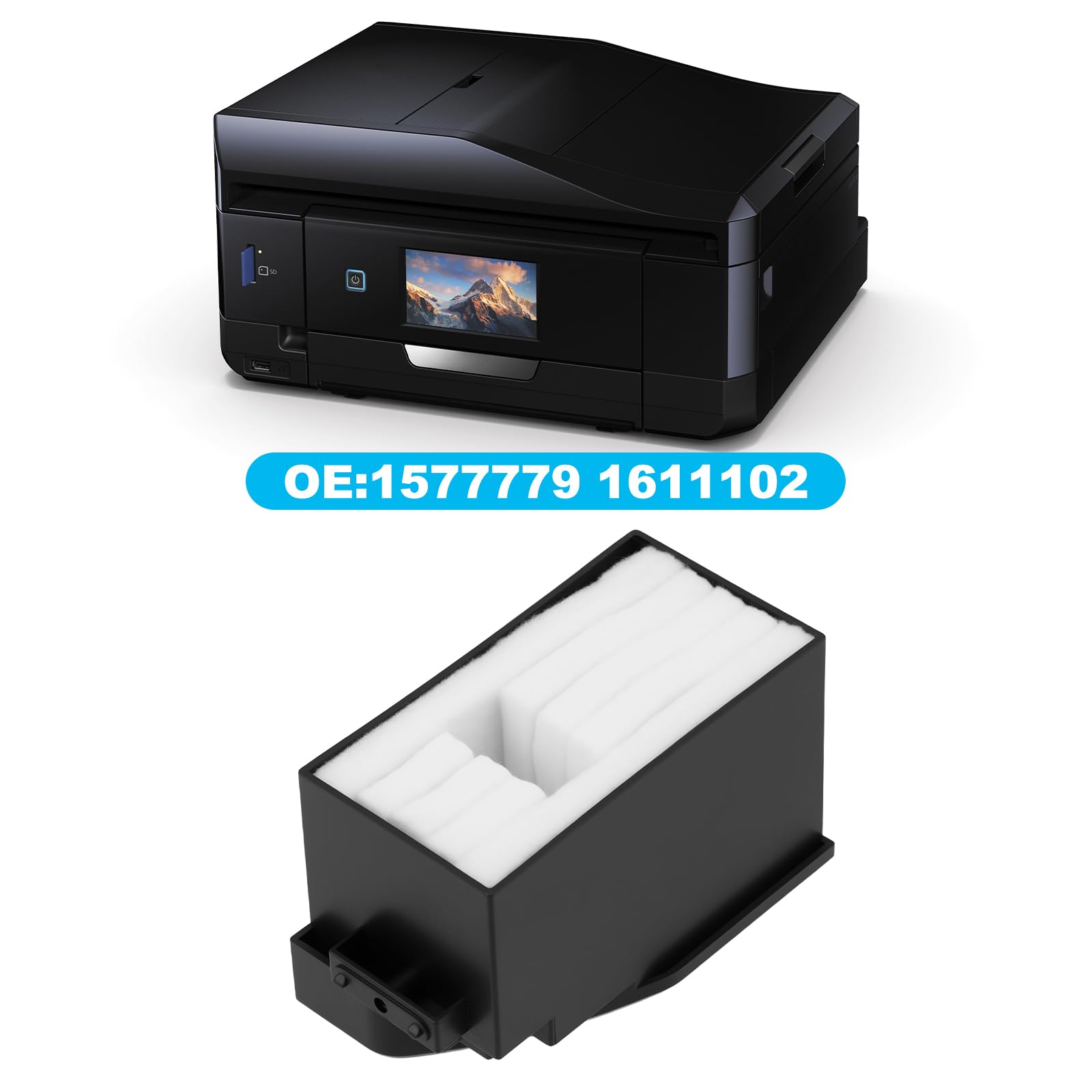 Tampone di Inchiostro di Scarto Nero Alloggiamento 1577779 1611102 Compatibile con Epson XP801 XP802 XP810 XP820