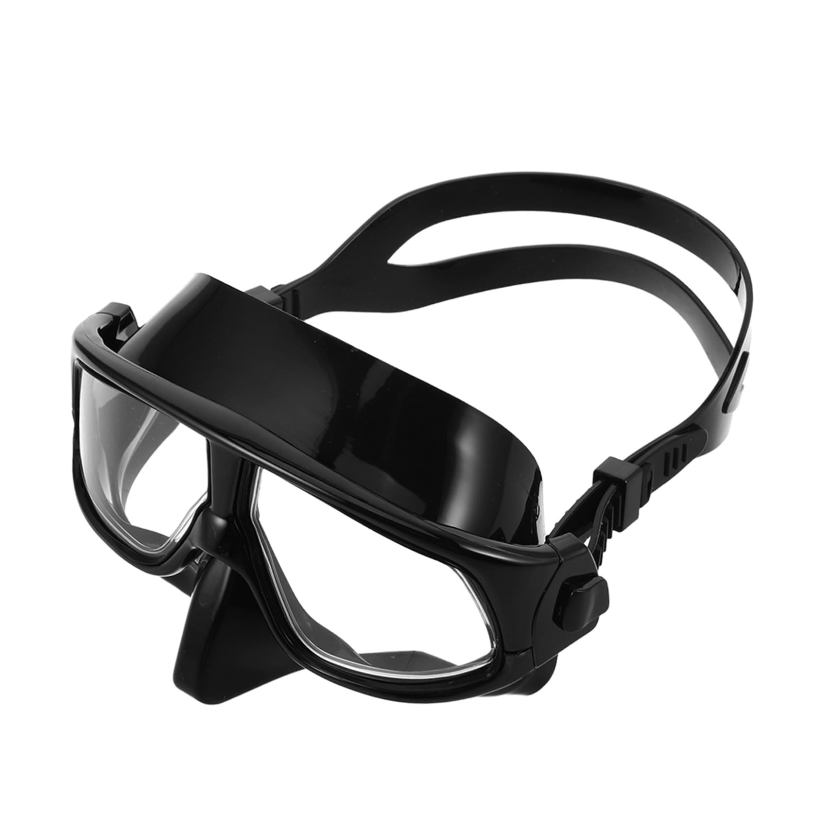 Máscara de Buceo para Snorkel con Tapa Nasal, Negra, Silicona | Correa Ajustable, Diseño de Amplia Visión, para Adultos, Natación y Uso Libre